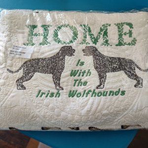 Irish Wolfhound Embroidered Heirloom Quilt